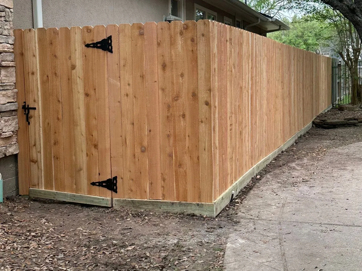 Wood privacy fence and gate, privacy fence repair